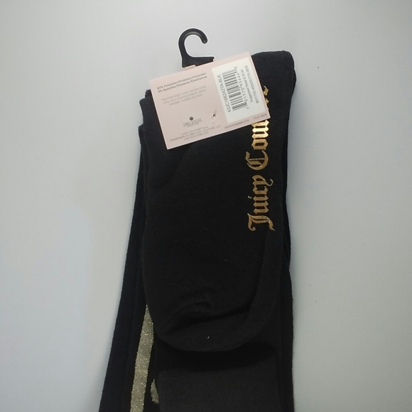 Juicy Couture Knee High Socks Black and Bling - Picture 2 of 5